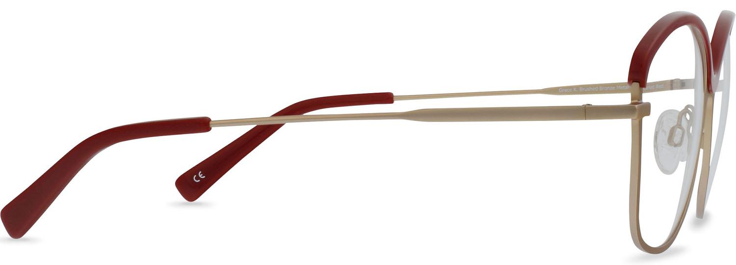 Grace K. | Brushed Bronze Metal with Scarlet Red - 2
