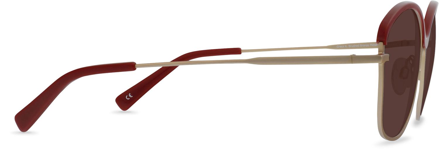 Grace K. | Brushed Bronze Metal with Scarlet Red - 1