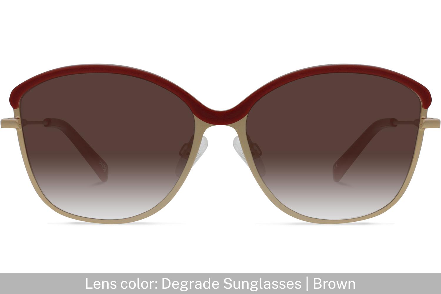 Grace K. | Brushed Bronze Metal with Scarlet Red - 6