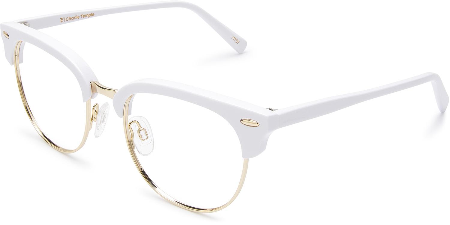 JFK-S | White with Light Gold Metal - 2